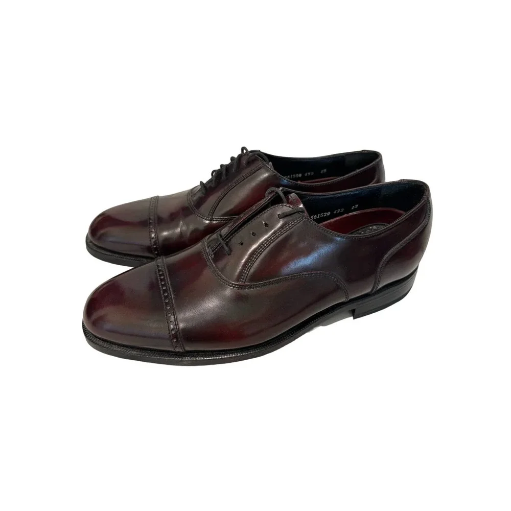 NWOT Florsheim Size EU‎ 41 (US 8) Brown Burgundy Leather Oxfords Dress Shoe